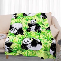 panda eating bamboo dab dance blanket soft throw bedspread beach warm travel flannel cover for bed sofa kids gift