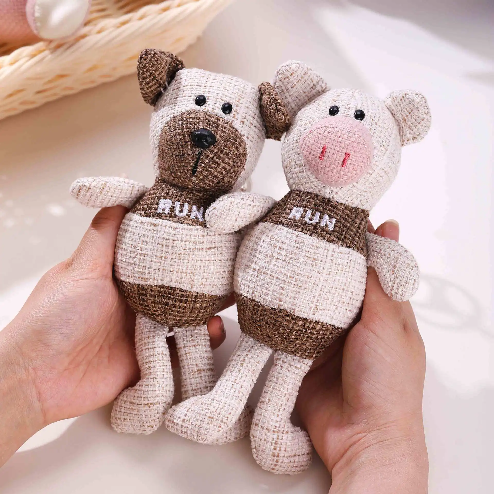 Новинка милая плюшевая игрушка медведь обезьяна свинка кукла брелок подвеска из