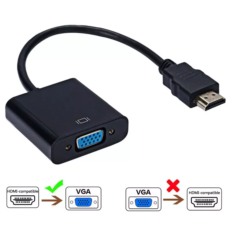 

Roreta HD 1080P Digital to Analog Converter Cable HDMI-compatible to VGA Adapter For PS4 PC Laptop TV Box to Projector Displayer