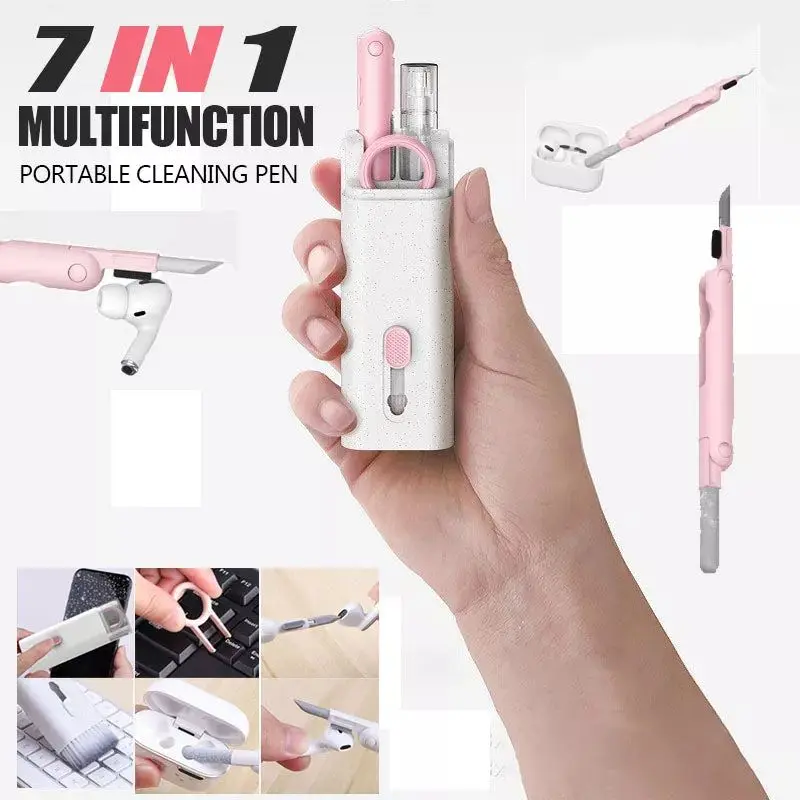 

7 In 1 Keyboard Cleaning Brush Computer Earphone Cleaning Tools Bluetooth Earbuds Headset Cleaner Keycap Puller Kit For Airpods