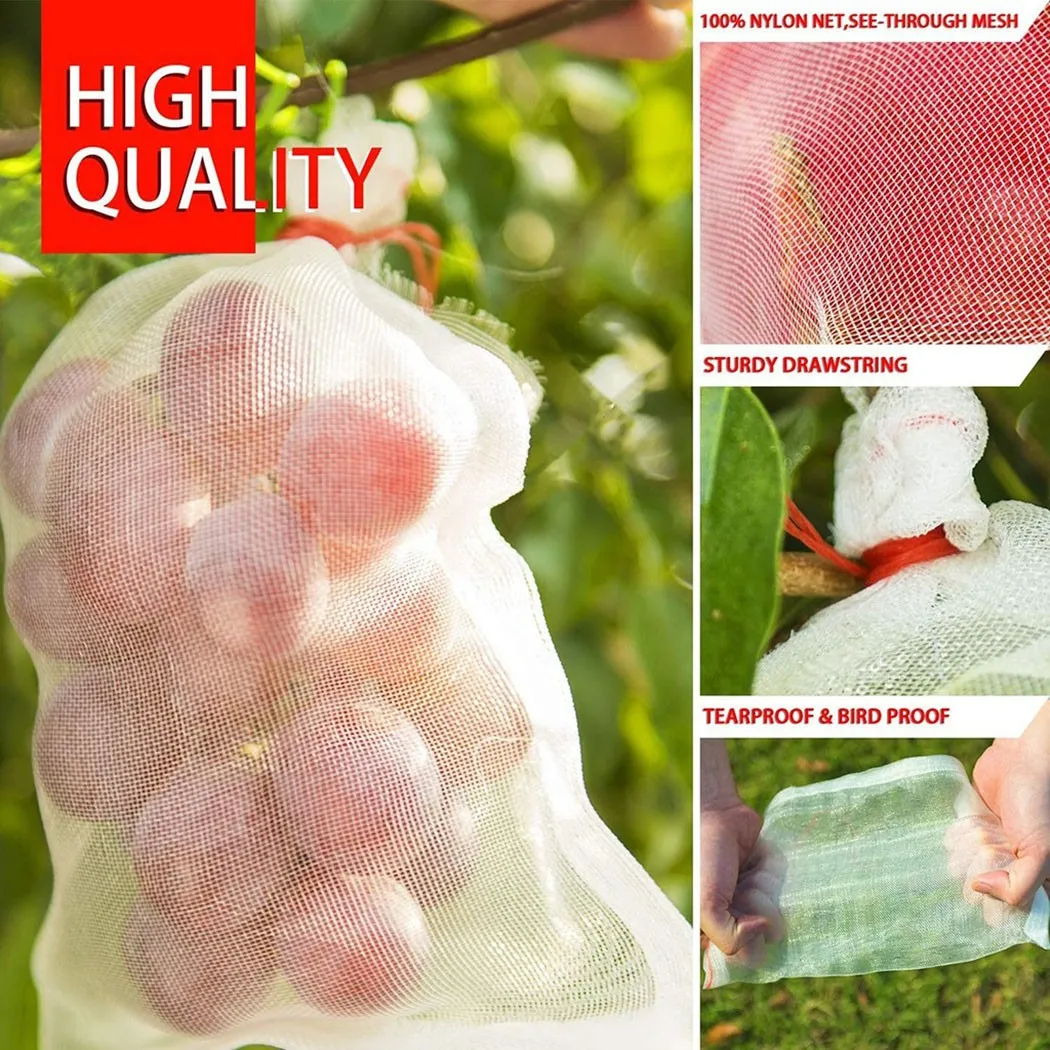 

1x Fruit Vegetable Protect Net Bag Garden Plant Mesh Anti Insect Fly Bird Drawstring Nylon Net Bag Plant Covers Plant Care