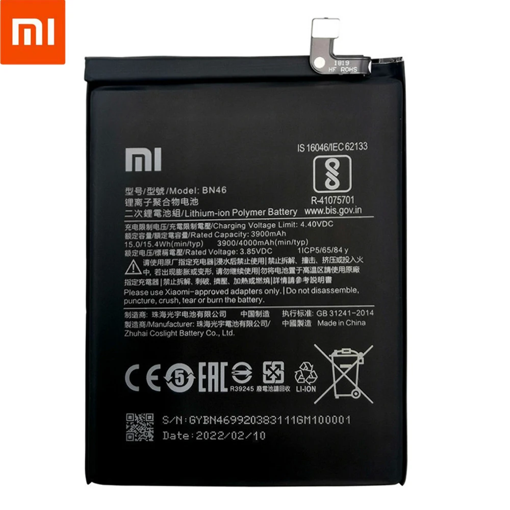 100 original replacement 4000mah bn46 battery for xiaomi redmi 7 note8 note 8 8t phone battery bateria batterie akku free tools free global shipping