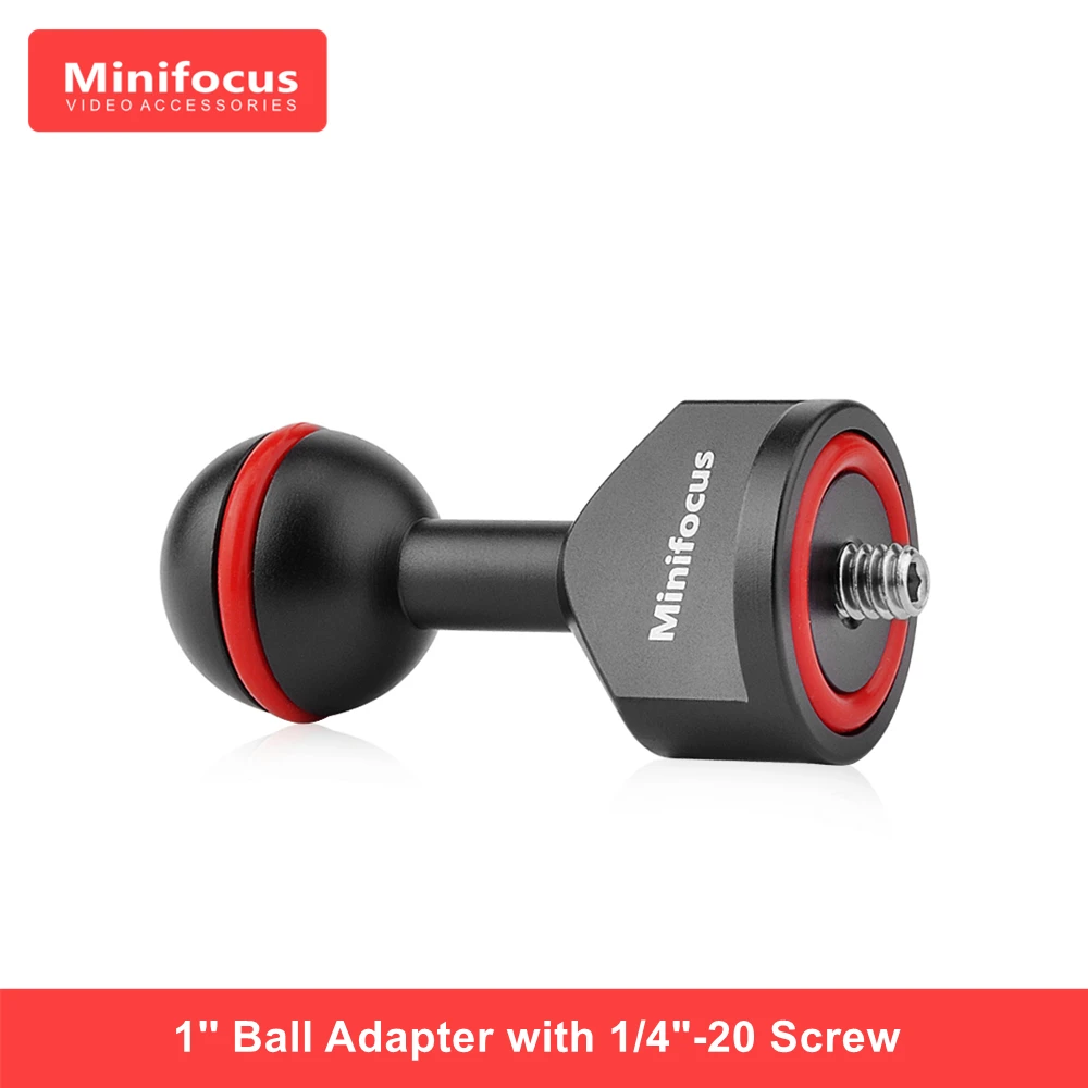 

Шариковый адаптер 1 ''с винтовым соединителем 1/4 дюйма для подводной камеры, лоток на руку для мужчин, Шариковая система для фотосъемки 1/4-20-1 д...