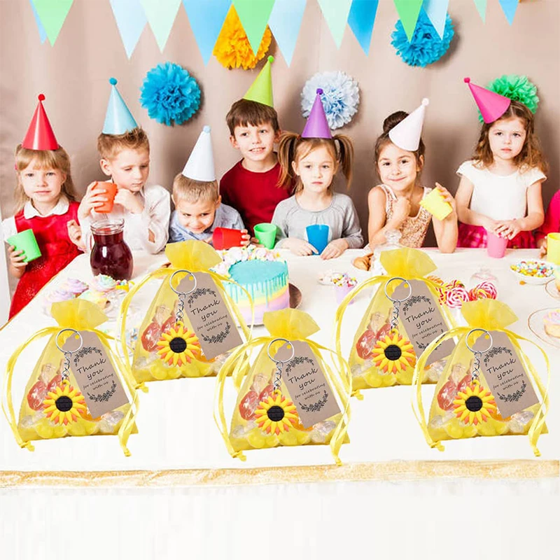 10 комплектов брелоков из органзы мешочек спасибо бирки крафтовой ткани для детей