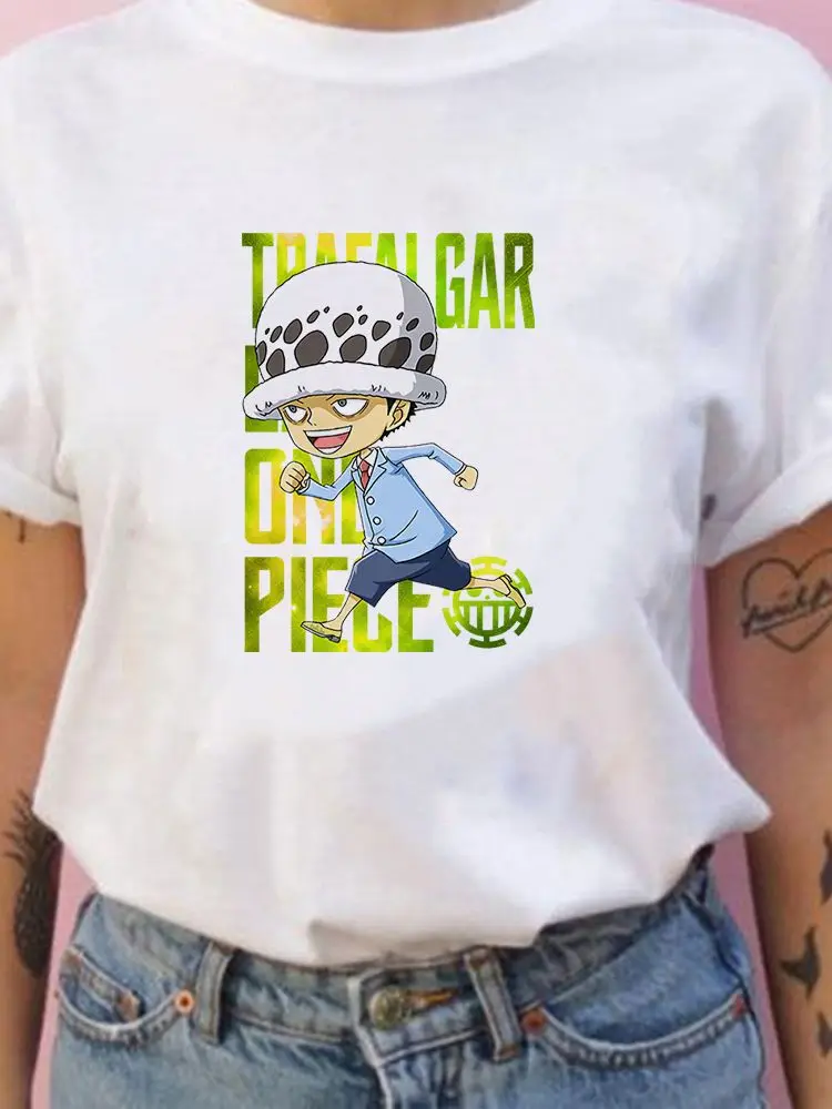 

T-Shirt Women One Piece Summer All-Match New Products Trendy Cartoon Popular Tshirt Leisure Harajuku Trafalgar D. Water Law Top