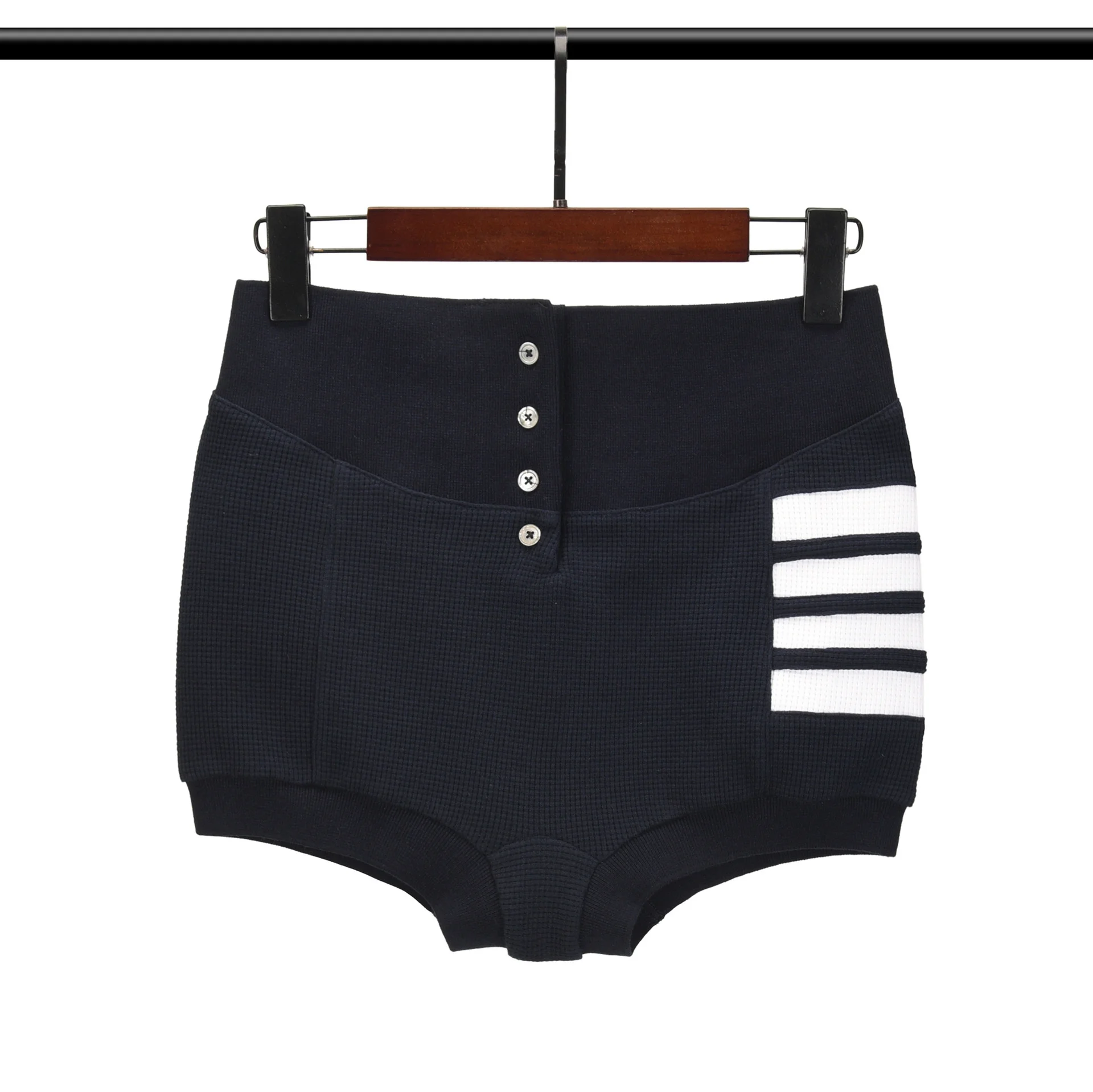 TB BROWIN Summer Women High Waist Walfe Hot Pants Short Beach Wear Yoga Shorts Striped Korean Design HIgh Quality