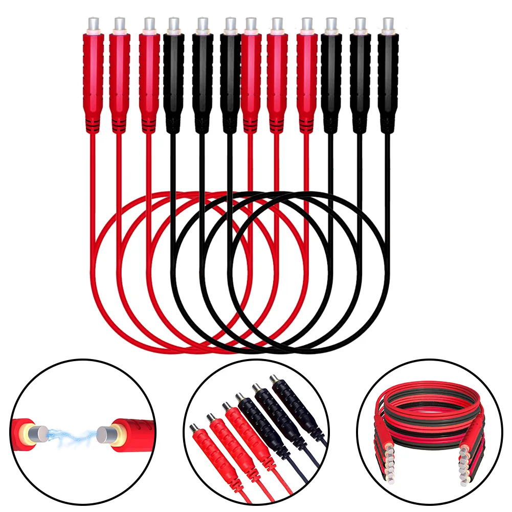 

6pcs Magnetic Test Leads Silicon E Soft Flexible Jumper Test Wires 30VAC 5A 3.3ft For Testing Instrument Accessories