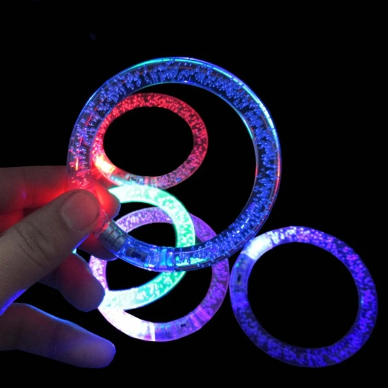 

2pcs/New hot selling colorful luminous luminous bracelet LED luminous electronic holiday birthday party acrylic bracelet toy