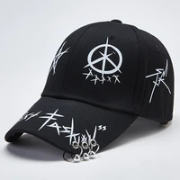 iron ring graffiti baseball cap for men 2022 fashion print cotton snapback hip hop caps women adjustable streetwear sun dad hat