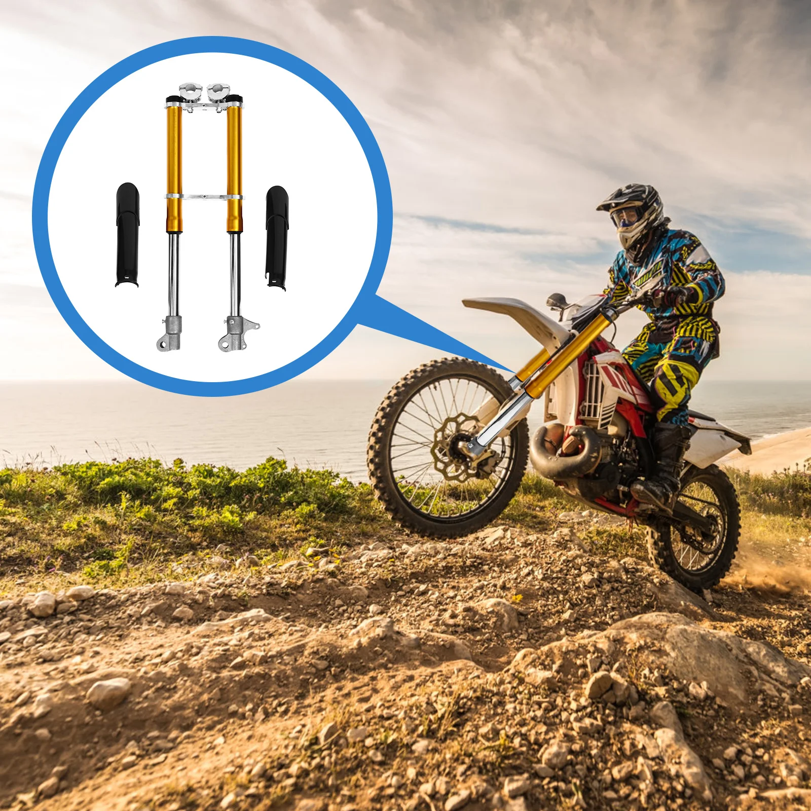 

Front Fork Shock Front Suspension Motorcycle Front Fork Shocker Suspension Gold Stock 49Cc Mini Motocross Pit Bike Bike