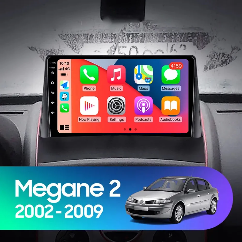Android 14 Carplay Auto WIFI + 4G Автомобильное радио для Renault Megane 2 2002-2009 Мультимедийный
