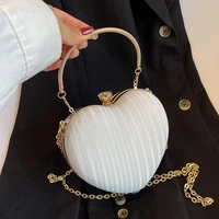 kawaii love mini pu leather crossbody bag with metal handle women 2022 totes chain shoulder side handbag brand evening clutch