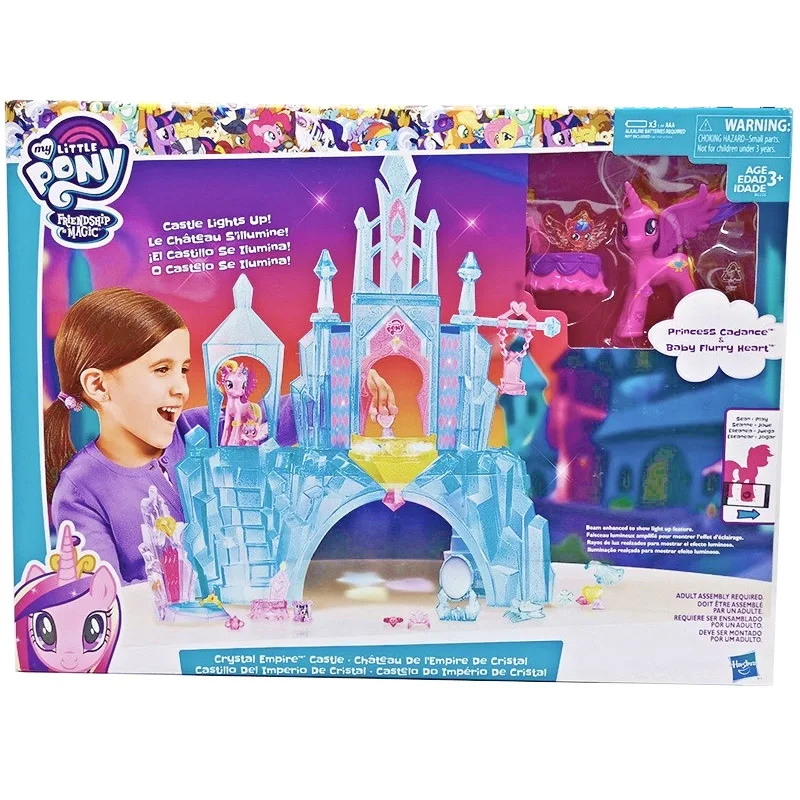 

Hasbro My Little Pony Equestria Crystal Empire Castle Model Light Up Princess Cadance Baby Flurry Heart Figure Girl Toy Gift