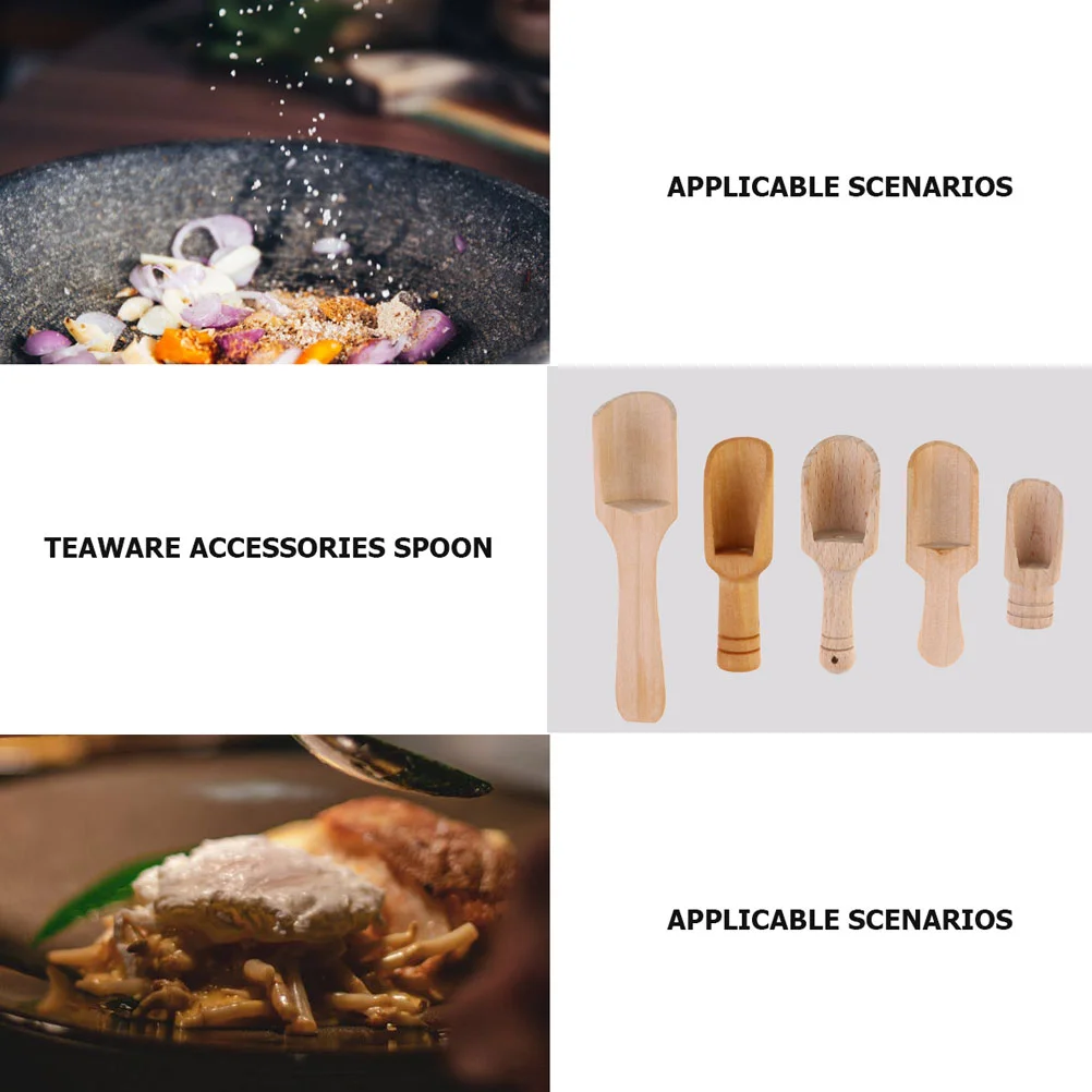 5 шт. маленькая деревянная ложка для чайного магазина совок чайной посуды