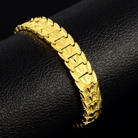 hip hop new 24k gold bracelet plating korean gold heart shaped womens mens wedding jewelry gift