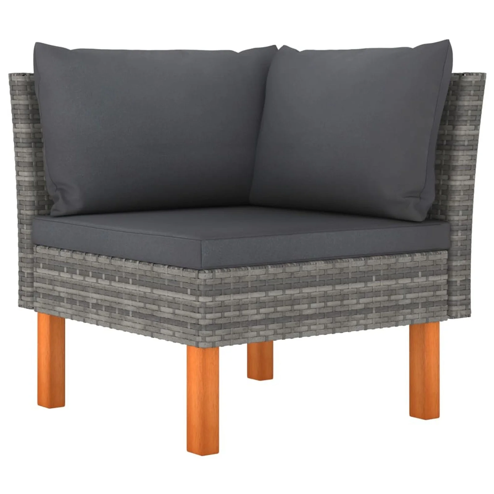 

Corner Sofa Poly Rattan and Solid Eucalyptus Wood