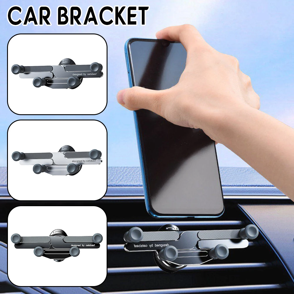 

Gravity Car Phone Holder 360 Degree Rotatable Invisible Alloy Car Mount Air Vent Dashboard Gravity Mount GPS Stand Cell Support