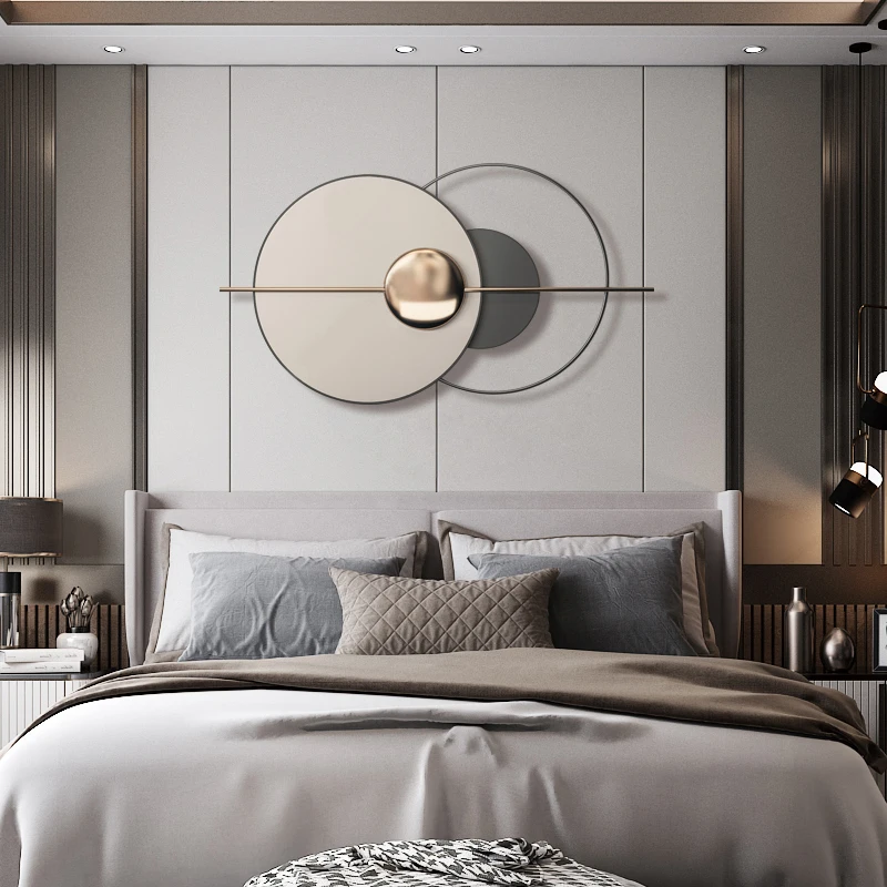 

Dining Room Sofa Tv Background Wall Decoration Round Shape Metal Luxury Wall Pendant Household Entrance Wall-mounted Ornament