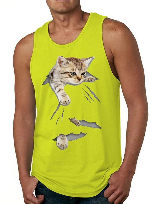 Майка мужская с круглым вырезом повседневная дизайнерская рубашка без рукавов