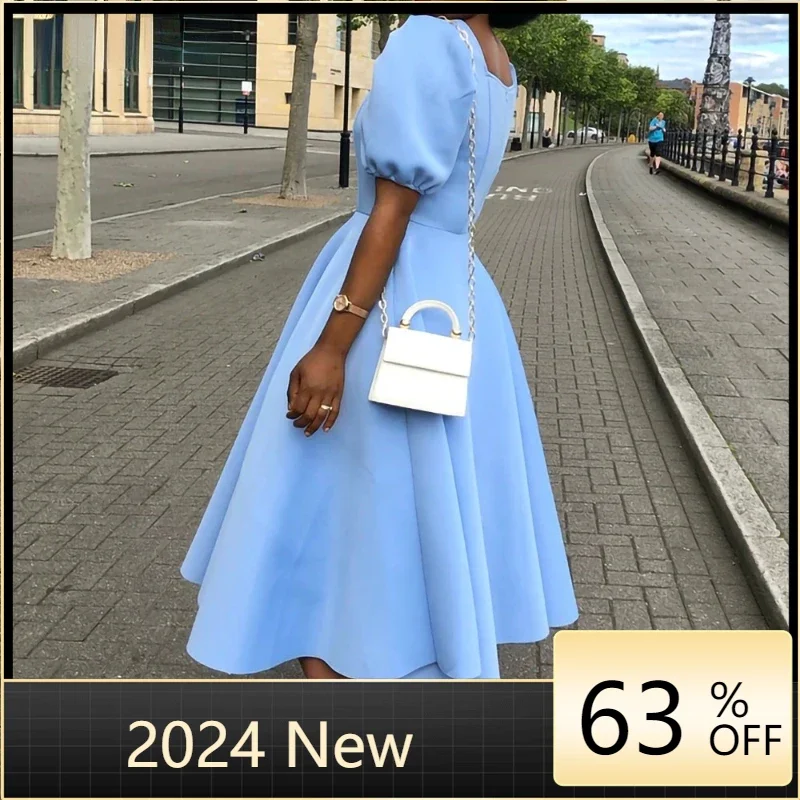 Длинное летнее платье африканские платья для женщин 2023 элегантное с бантом