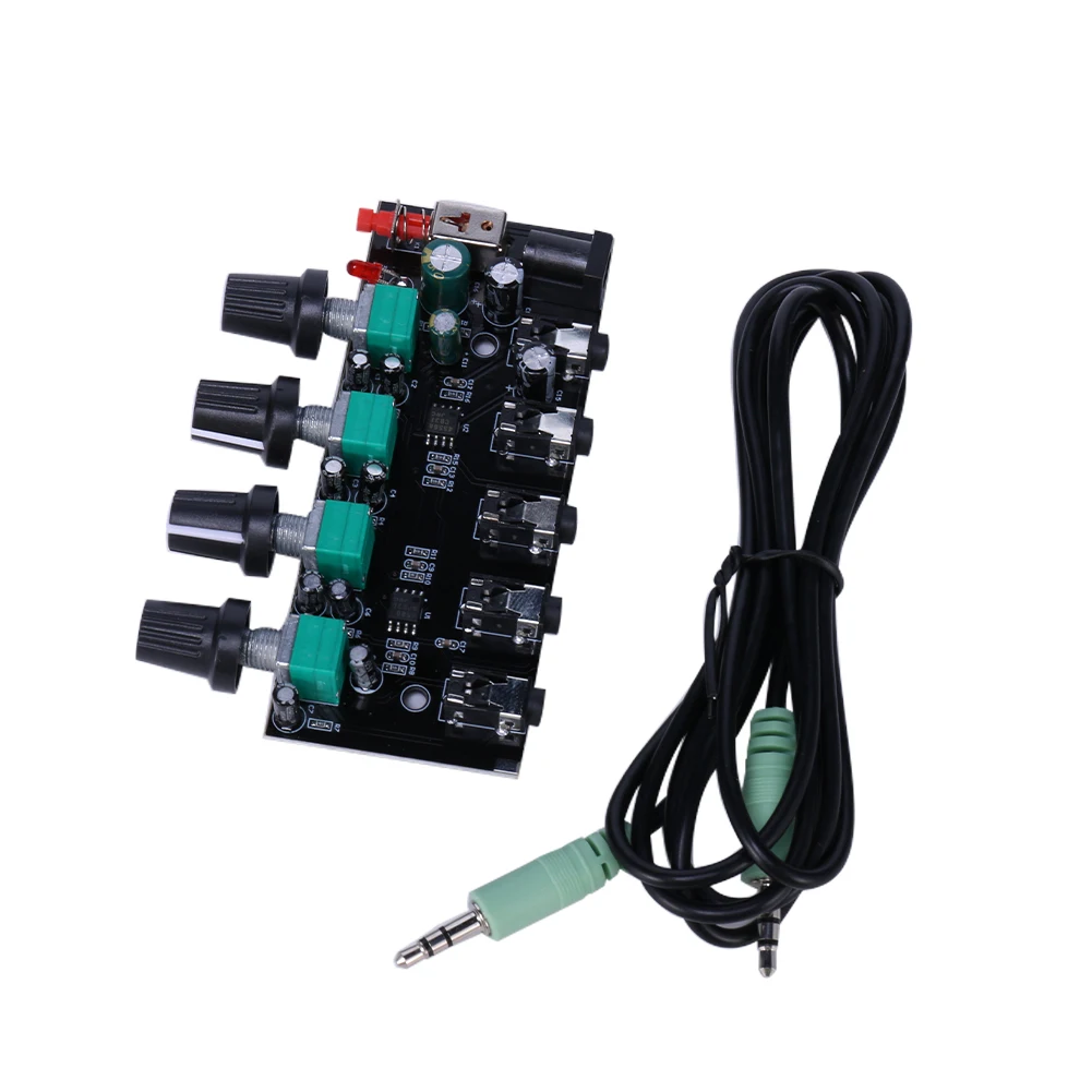 

Stereo Audio Mixer Board Audio Source Reverberator Driver 4 Way Output Stereo Signal Audio Mixer Board Four Inputs One Output