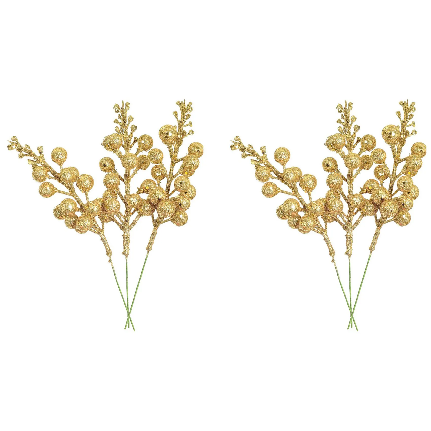 

60 Pack Artificial Christmas Glitter Berries Stems For Christmas Tree Ornaments, DIY Xmas Wreath, Crafts