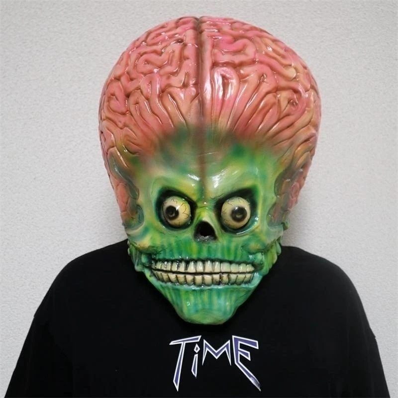 

Латексная страшная маска Инопланетянина на всю голову, реквизит костюма для Хэллоуина, Косплея