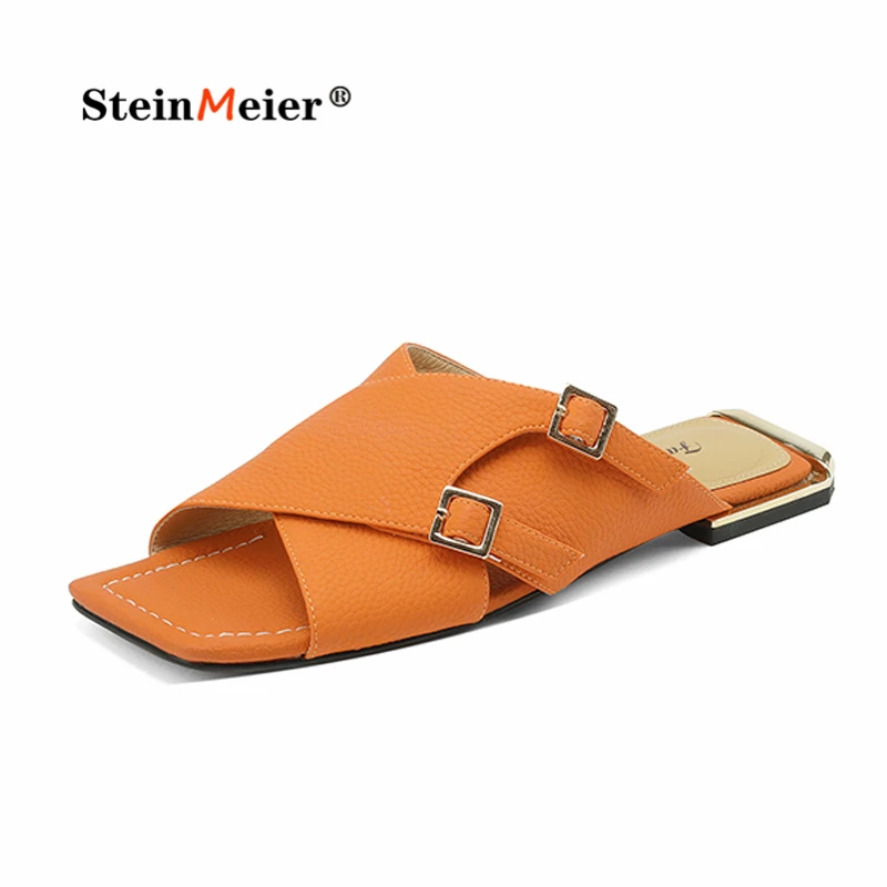 

Retro Rome Style Women Sandals Casual Gladiator Flats Genuine Leather Flat Heel Office Ladies Shoes Woman Summer Fashion Slipper