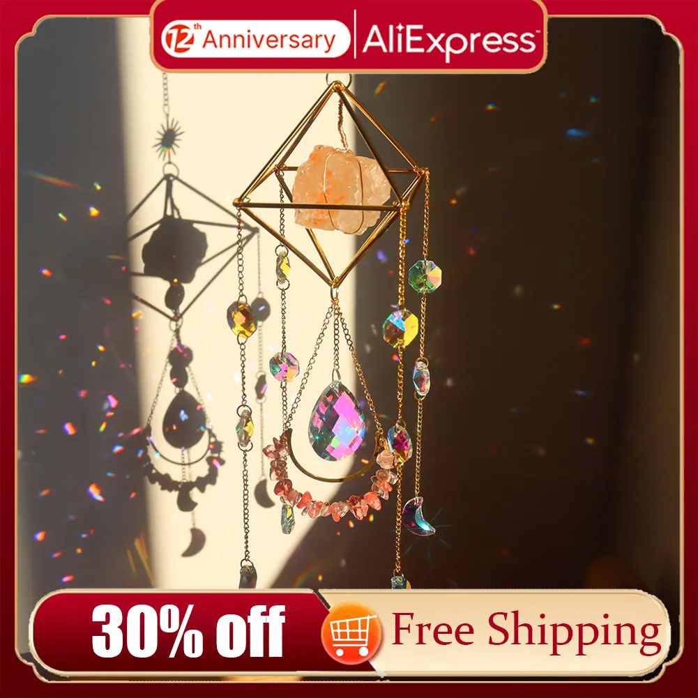 Хрустальные ветряные колокольчики стеклянная люстра с подвеской от солнца для