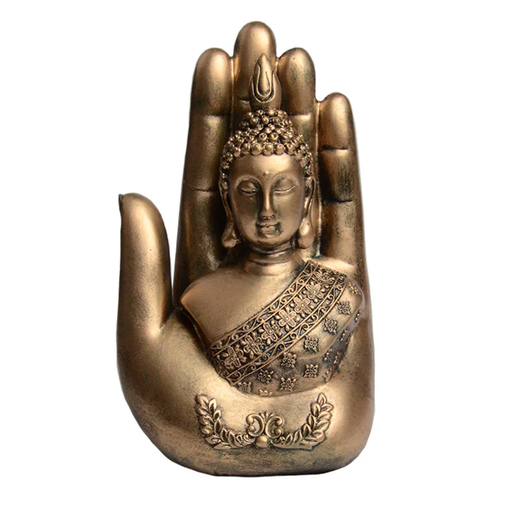 

Resin Palm Buddha Statue Home Decoration Buddha Statue,Suitable for Hallway, Bedroom, Living Room and Other Places Gold
