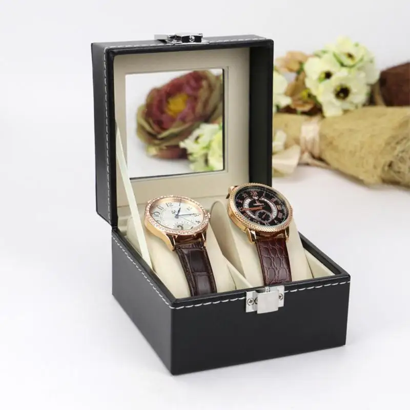 2/3/4/5 Slots PU Leather Watch Storage Box Organizer New Mechanical Mens Watch Display Holder Cases Jewelry Gift Boxes Case