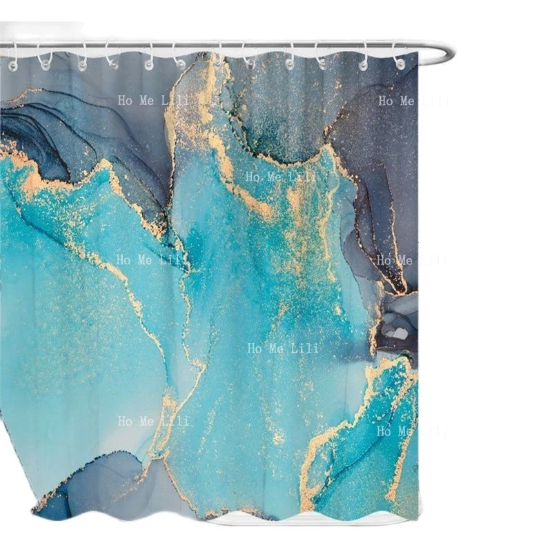 

Pink Aqua And Gray Marble Text Pattern Shower Curtains Waterproof Modern Fabric Bathroom Decor Christmas Xmas Presents