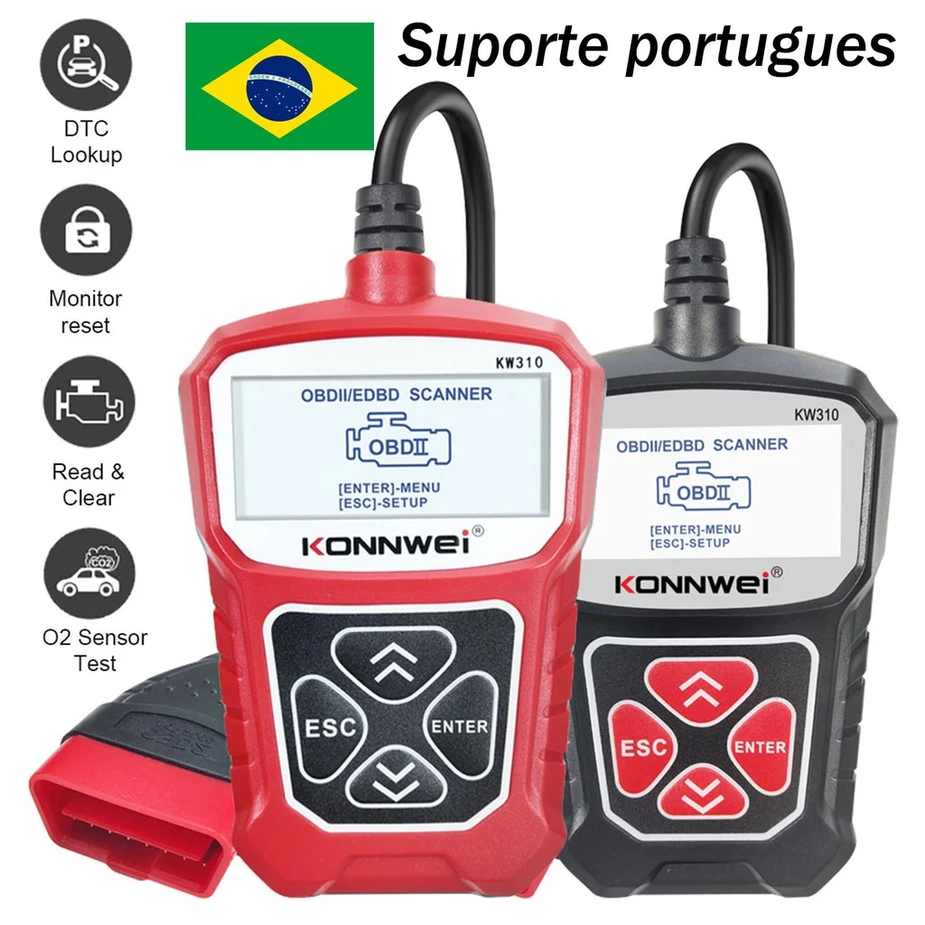 Сканер OBD2 KONNWEI KW310 для автомобиля, сканер OBD 2, диагностический инструмент, Автомобильный сканер, автомобильные инструменты, русский язык PK ELM327