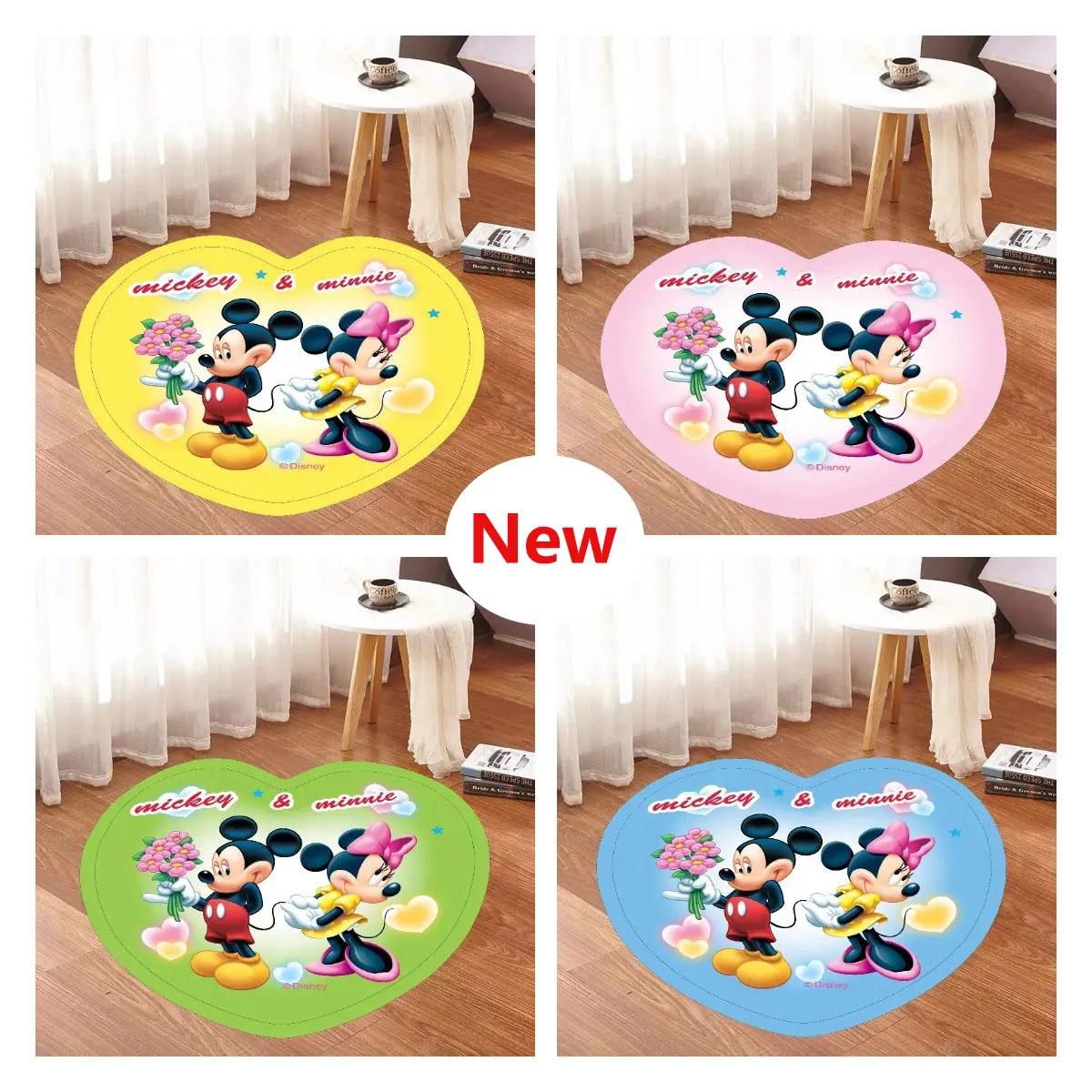 Детский игровой коврик Disney с Микки и Минни прикроватный в форме сердца для