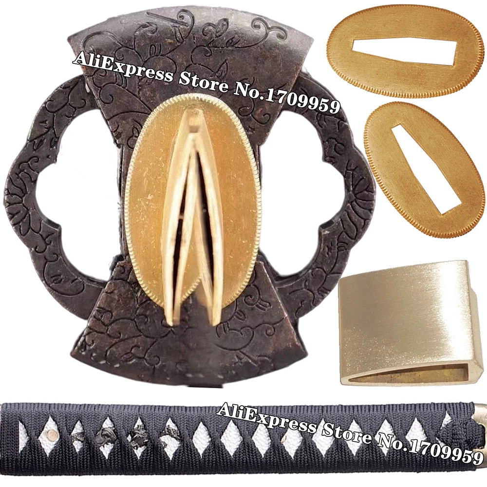 Ручка 26 см/японский меч ручная защита для Катаны/вакидзаси Набор Фитингов Tsuba +