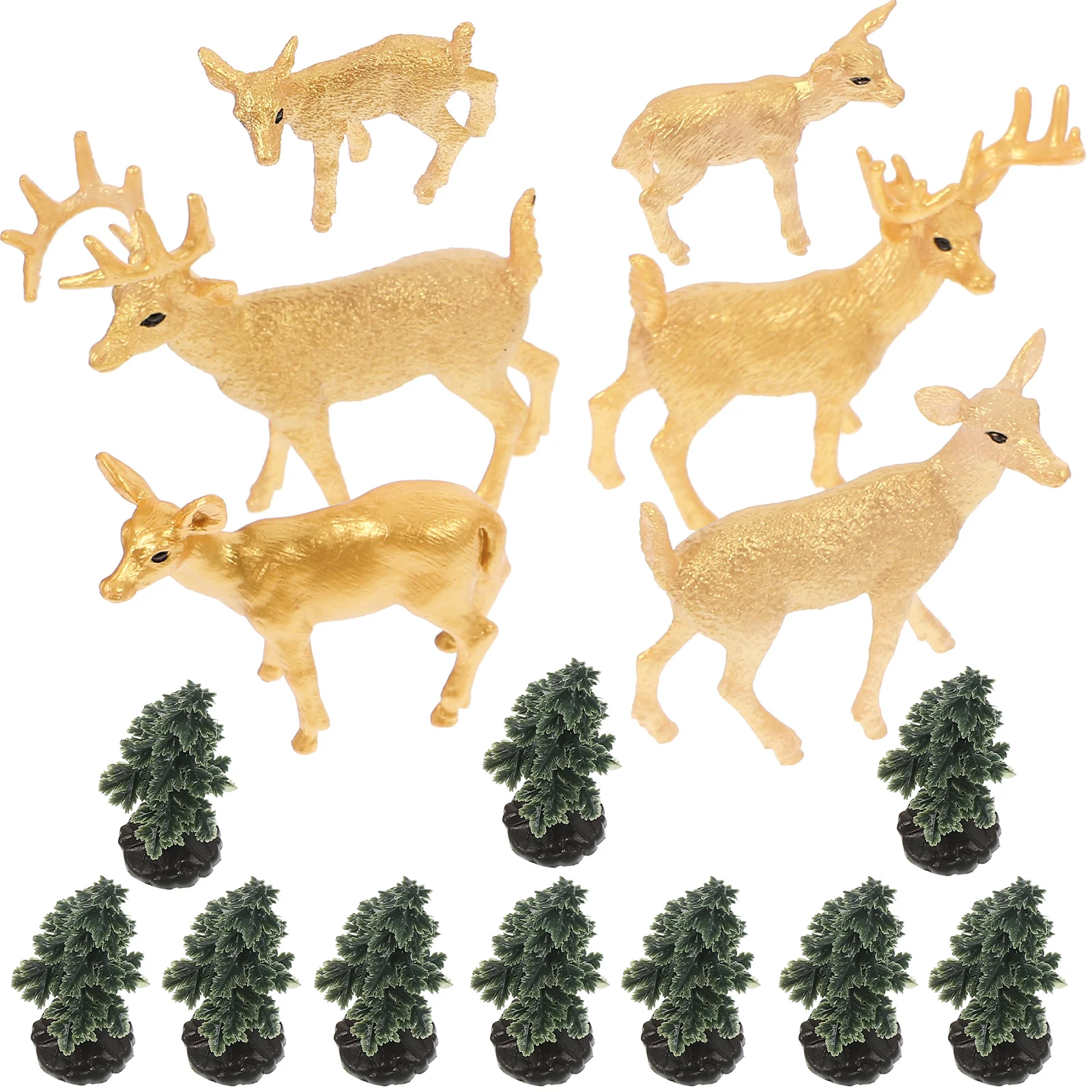 

Animal Mini Fairy Figures Trees Decor Garden Gardens Deer Warmer Bottle Accessories Lanscape Resin Landscape Reindeer Pine Brush