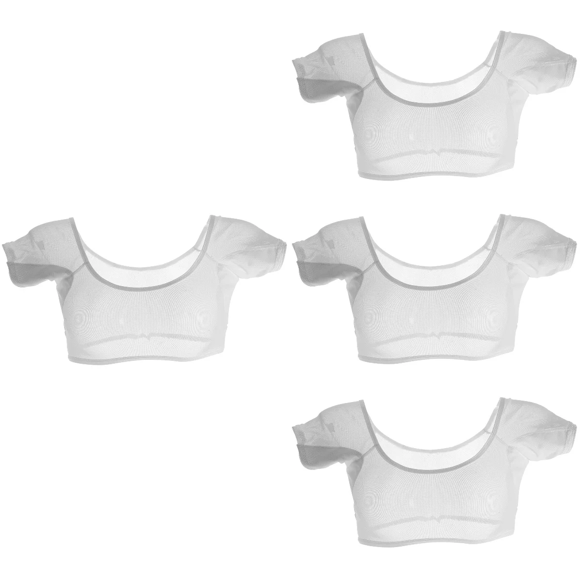 

Set 4 Mens Gym Shirts Mesh Sweatshirt Underarm Vest Girls 33x27cm Proof Lady White Milk Silk Quick-drying Material Breathable