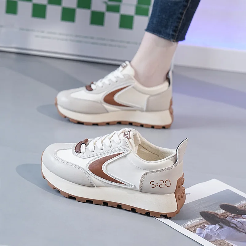 Women New Fashion Casual Shoes 2023 Spring Jogging Sneakers Lace Up Breathable Women Shoes Comfortable Light Soft Hard-Wearing