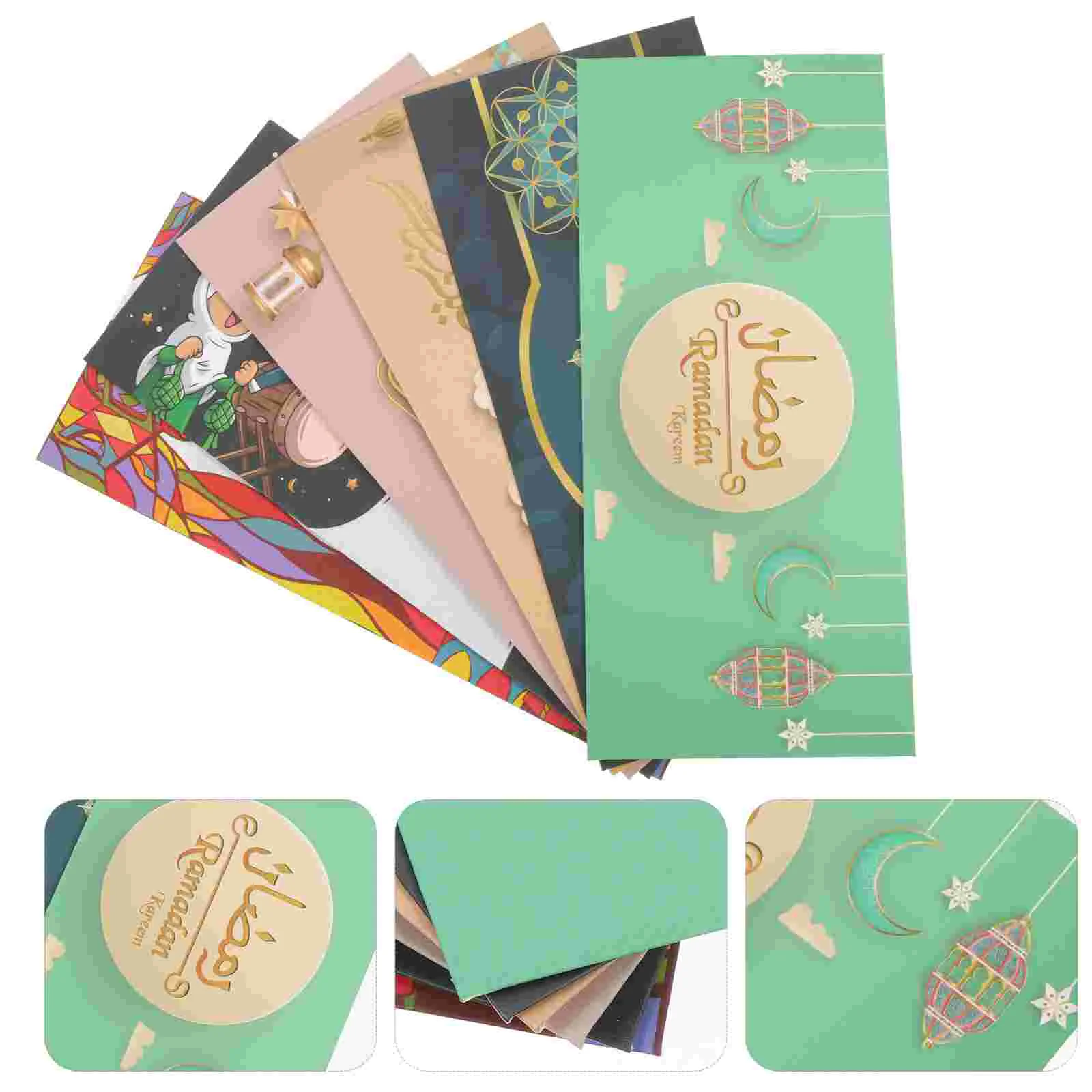

Envelopes Eid Ramadan Greeting Mubarak Envelope Muslim Holders Gift Supplies Party Cash Holiday Money Invitations Hajj Moon