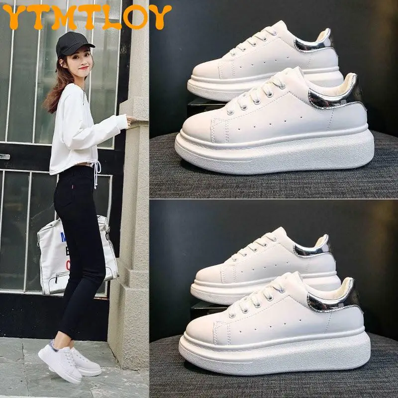 

Laoliang Couple Small White Shoes Female 2021 Hot Spring And Autumn Sponge Cake Thick-soled Increased Board Shoes Female Student