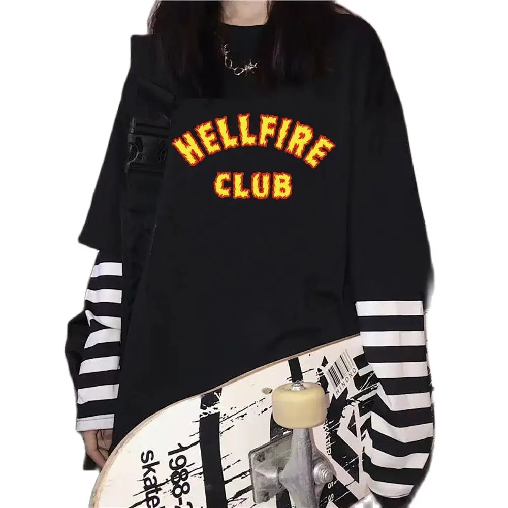 

S-4XL Oversized Autumn Hellfire Club Season 4 T Shirt Women Upside Down Eddie Munson Tshirt Female T-shirt Tee Shirts Funny Top
