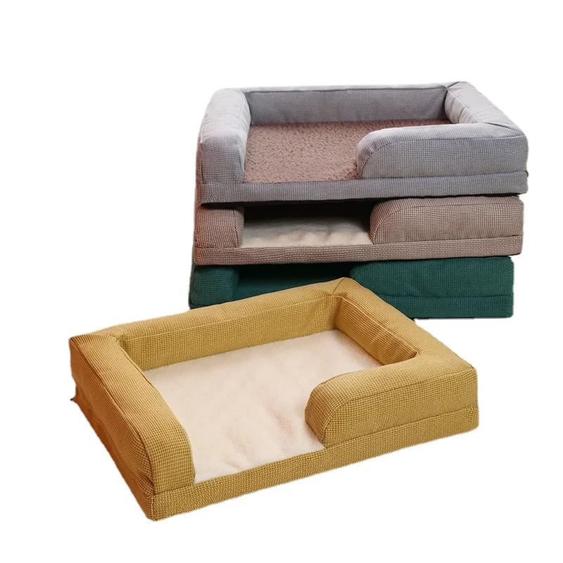 

Мягкая теплая подстилка для домашних питомцев, квадратная кровать из губки, лежак для глубокого сна для маленьких и средних собак, дышащее одеяло для щенков, товары для домашних животных