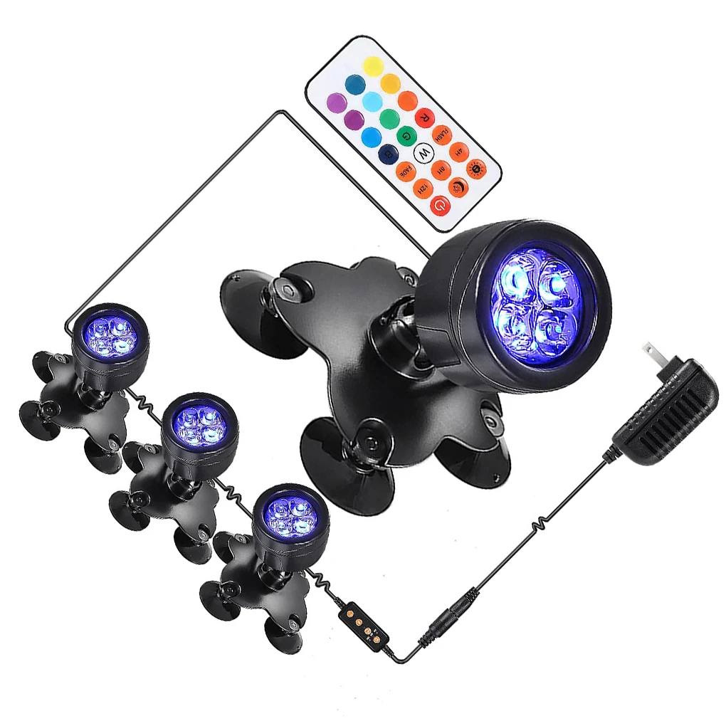 

Underwater Light Pond Lamp Fountain Lantern Multipurpose Adjustable Rotatable ABS Waterproof Long-lasting Type 1