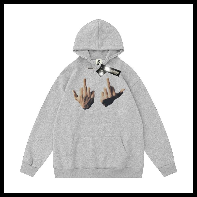 Новый индивидуальный уличный фирменный свитер с капюшоном на среднем пальце для