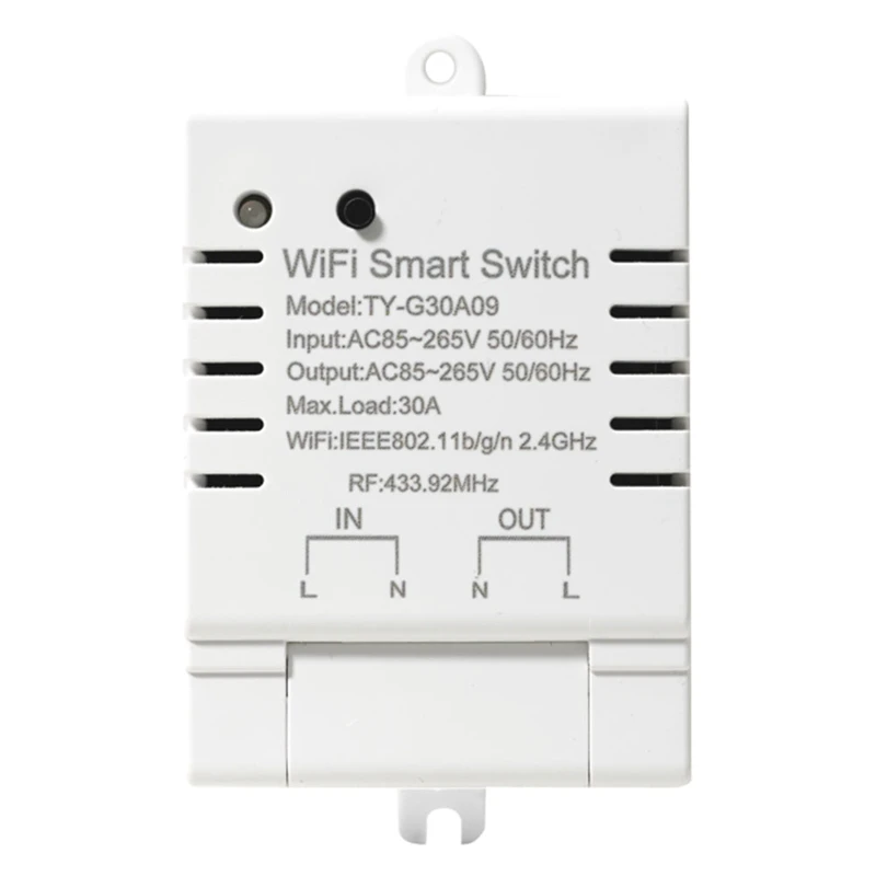 

Tuya Smart Wifi Switch DIY Timer AC 85-265V Switch 30A Power Monitor Kwh For Alexa Google Home