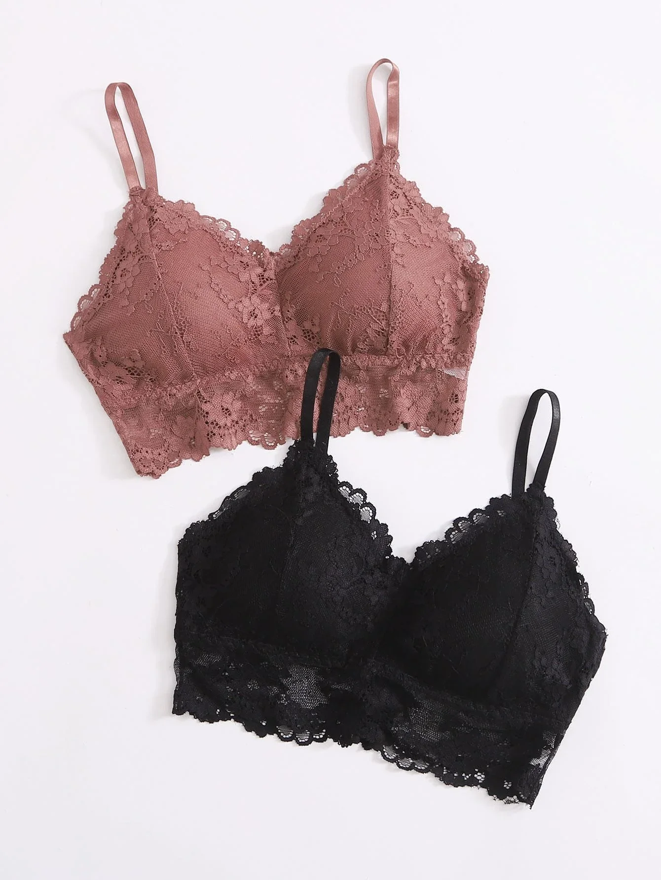 

2022 new 2pack Floral Lace Bra Set pajamas Fashionable women's suit