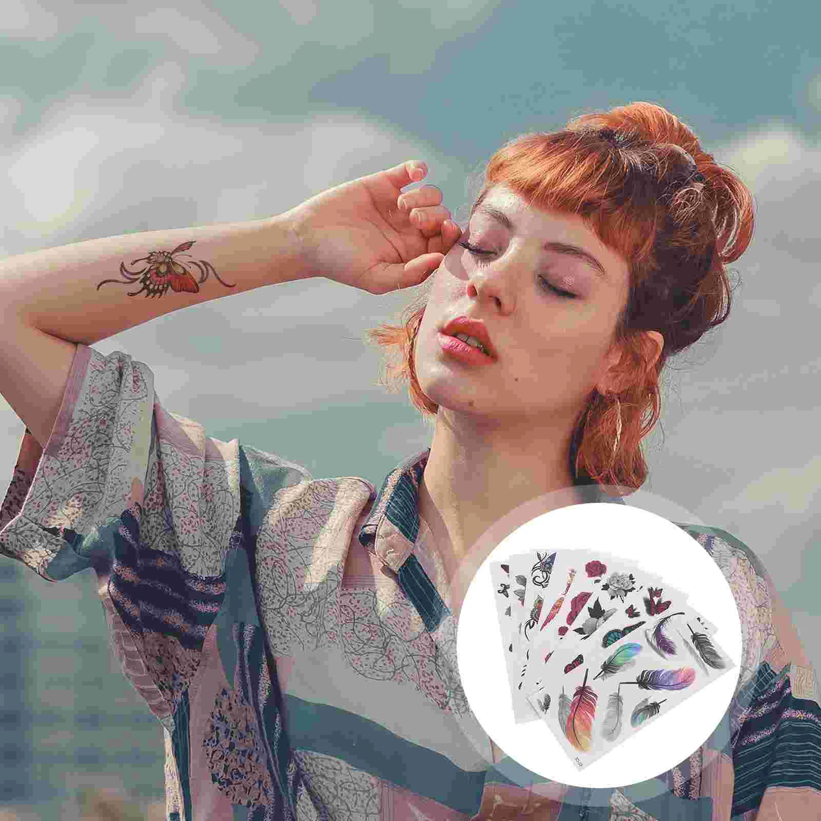 8 листов водонепроницаемых наклеек цветок временные татуировки для взрослых