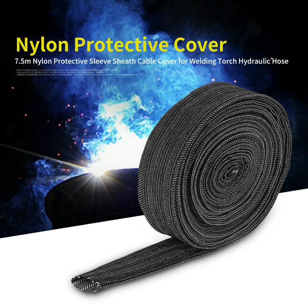 

25FT Nylon Protective Sleeve Sheath Cable Cover Welding Tig Torch Hydraulic Hose 100% Brand New And High Quality