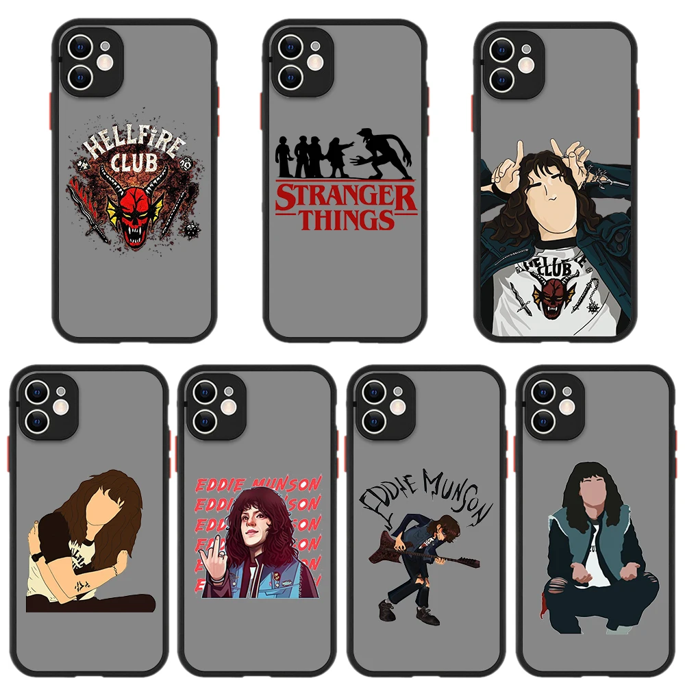 

Stranger Things 4 Eddie Munson Luxury Matte Phone CaFor iPhone 13 14 12 11 Pro Max XR XS X 7 8 Plus Silicone Bumper Cover