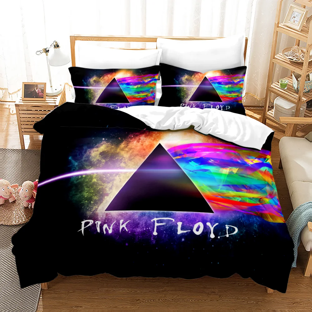 

High Quality Adult Teen Black Microfiber Quilt Cover Famous Rock Band Bedding Set 2/3pcs Queen King Size Four Seasons Bedclothes
